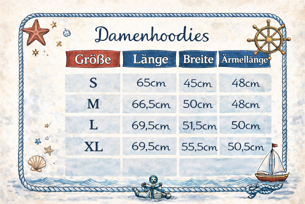 Küstengöre Hoodie Damen maritim – Nordsee Ostsee Pullover