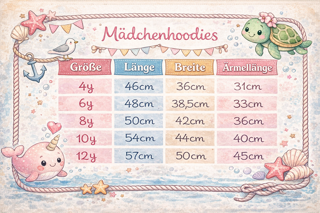 Küstengöre Kinder Hoodie Süßer Küsten Pullover für Mädchen Nordsee Ostsee